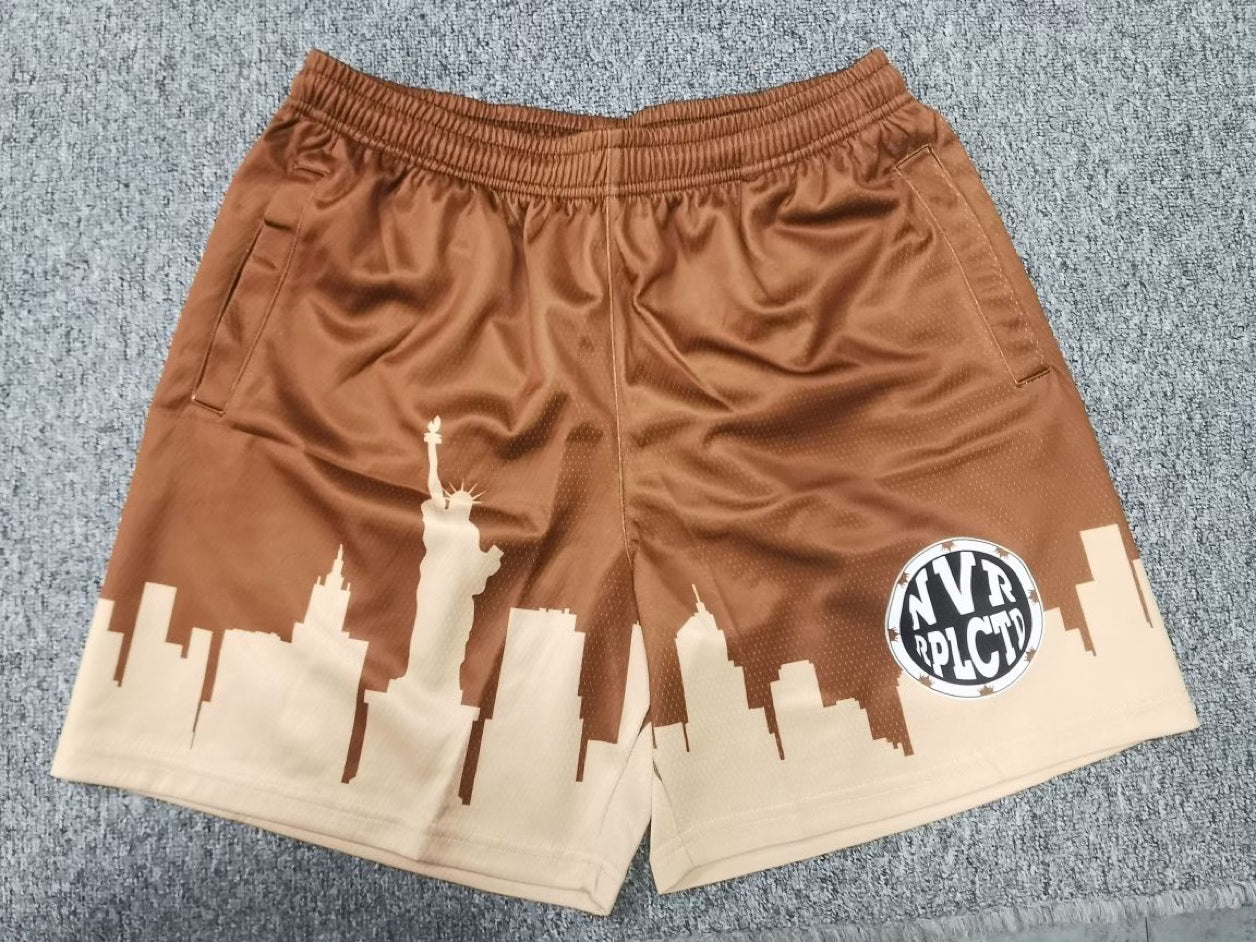 Brown NYC Skyline Shorts