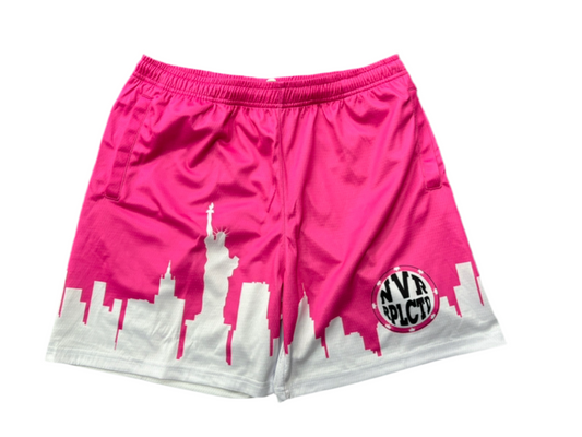 Pink NYC Skyline Shorts