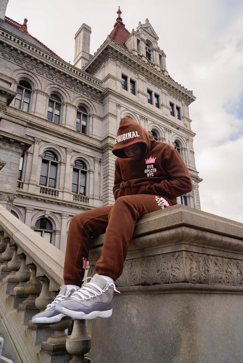 "BE ORIGINAL" Brown Sweatsuit